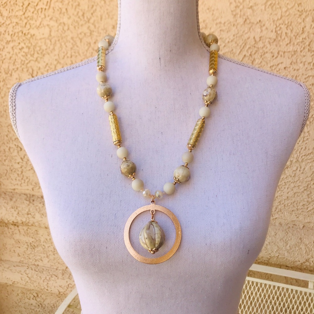 Statement Necklace Ceramic Beads  New!